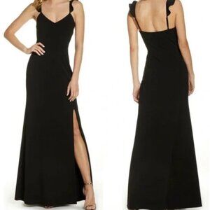Mina Black Ruffle Strap Gown – NWT, Nordstrom Original $138